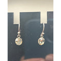 Vintage Silver Tone Aurora Borealis AB Crystal Dangle Earrings Pierced Wire