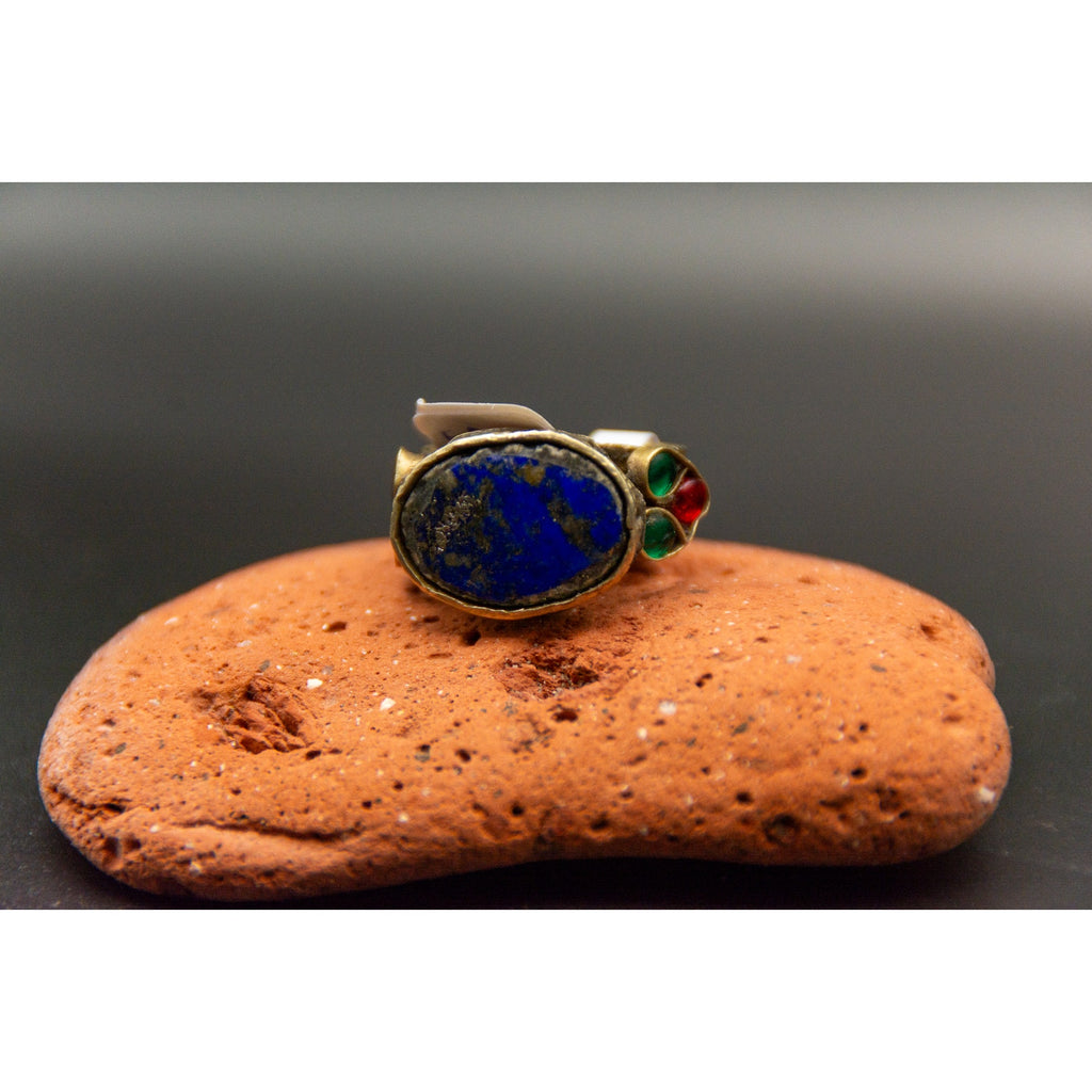 Stunning Lapis Lazuli Kochi Afghan Tribal Ring - Size 6.5