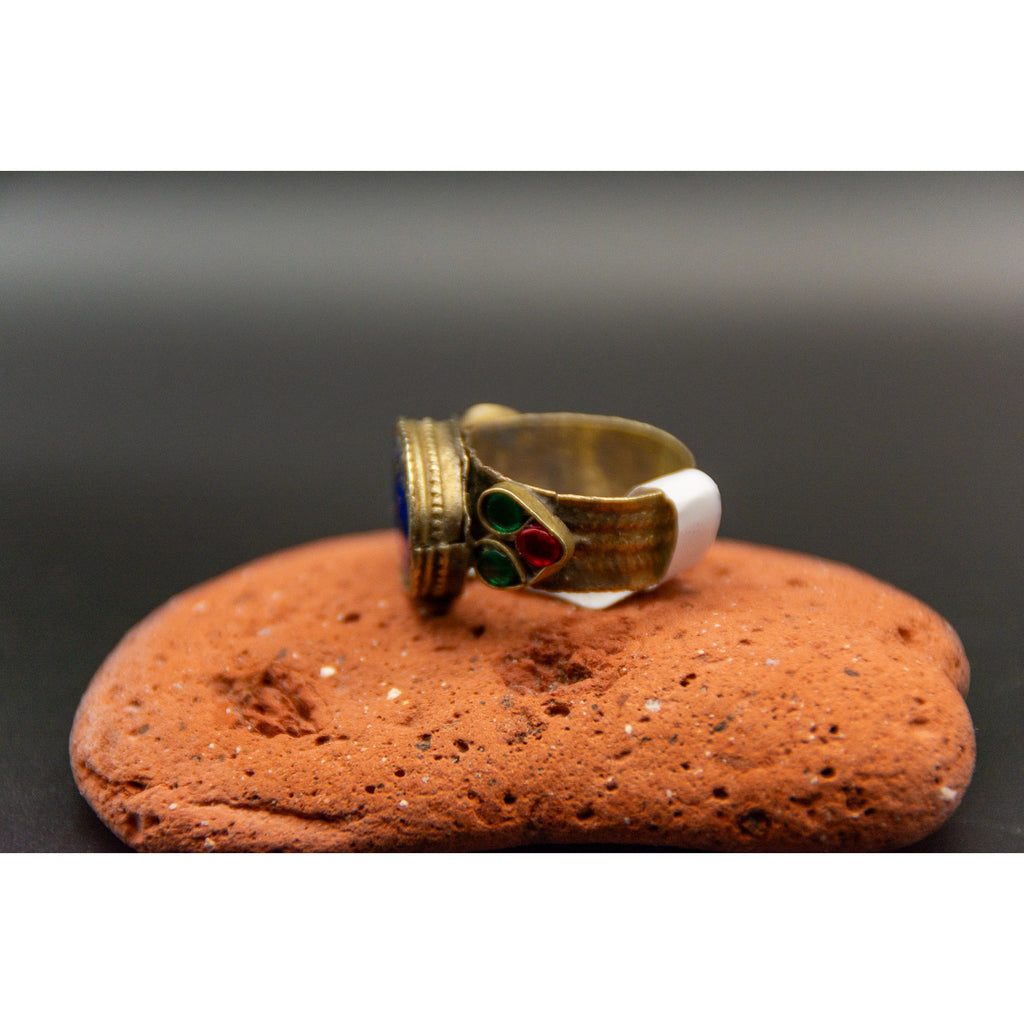 Stunning Lapis Lazuli Kochi Afghan Tribal Ring - Size 6.5