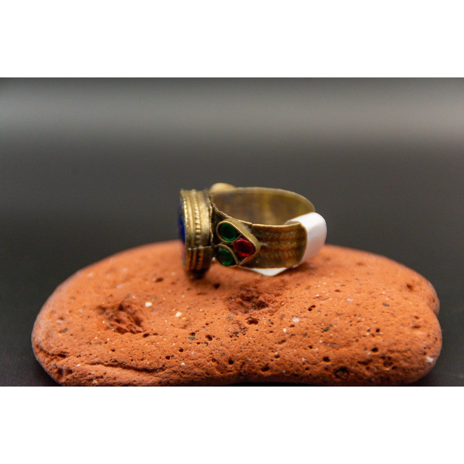 Stunning Lapis Lazuli Kochi Afghan Tribal Ring - Size 6.5