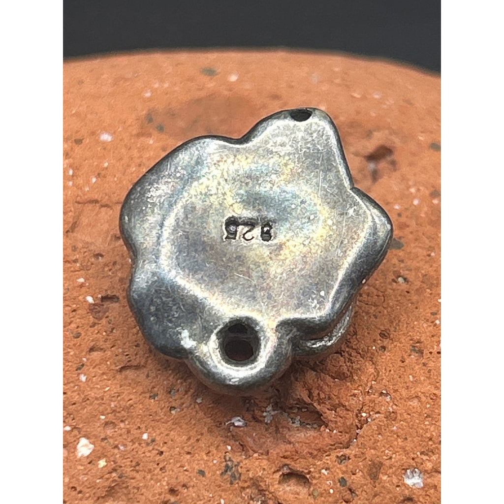 Vintage Sterling Silver Rose Charm Pendant 925 Floral Flower 0.75 x 0.75"