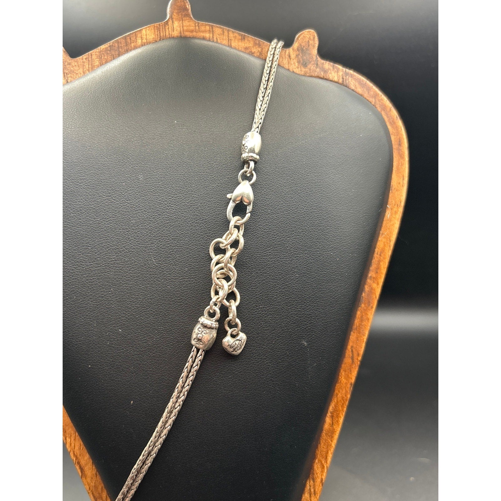 Vintage Brighton Antiqued Silver Plated Scroll Pendant Necklace