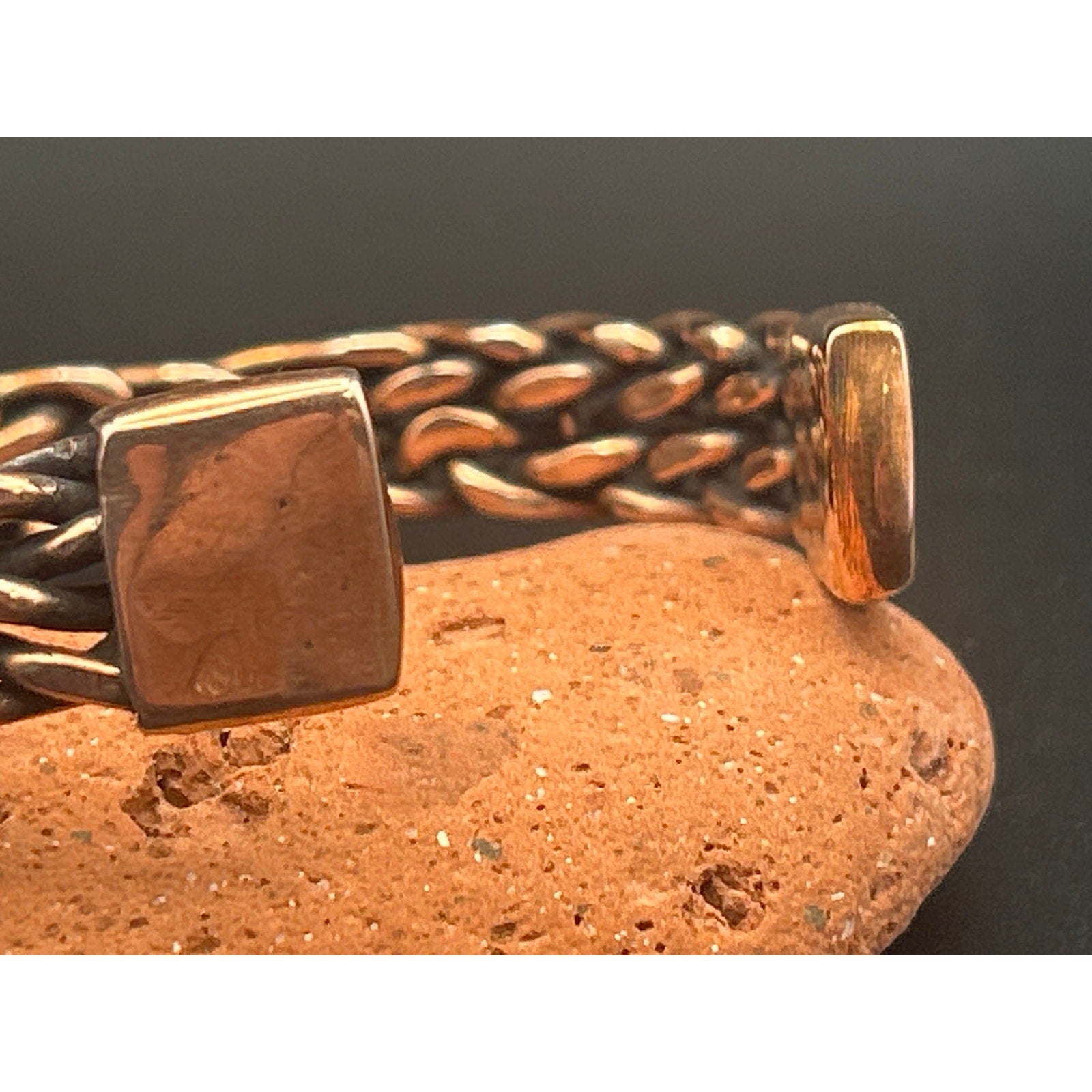 Handmade 11mm 5 Strand Woven Copper Cuff Bracelet Adjustable Artisan Maine Made