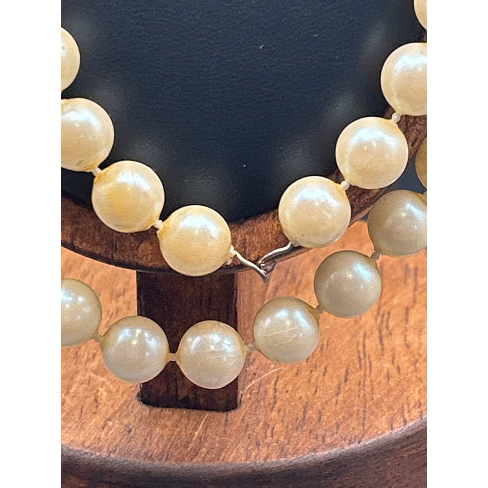 Vintage Long Double Strand Faux Pearl Necklace | 30" Cream Beads