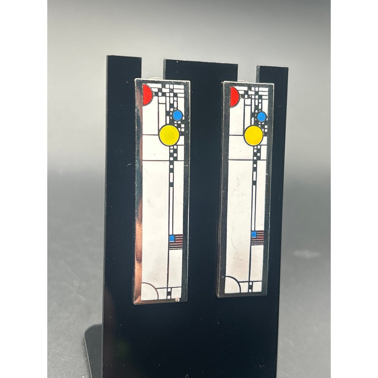 Vintage ACME Studio Frank Lloyd Wright Cloisonne Enamel Earrings