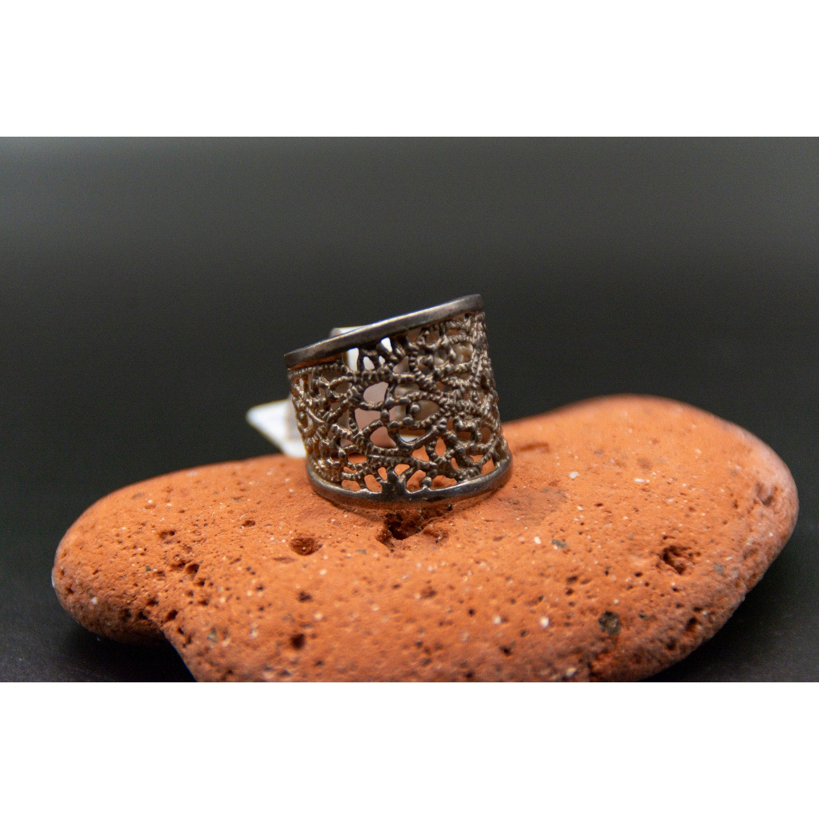 Vintage Kuchi Afghan Tribal Silver Tone Ring - Size 6