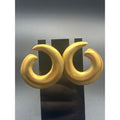 Vintage Chunky Gold Swirl Earrings | Retro Ribbed Door Knocker Hoops