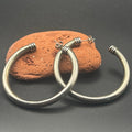 Vintage Silver Tone Wire Wrapped Cuffed Open Hoop Earrings 2 Inch