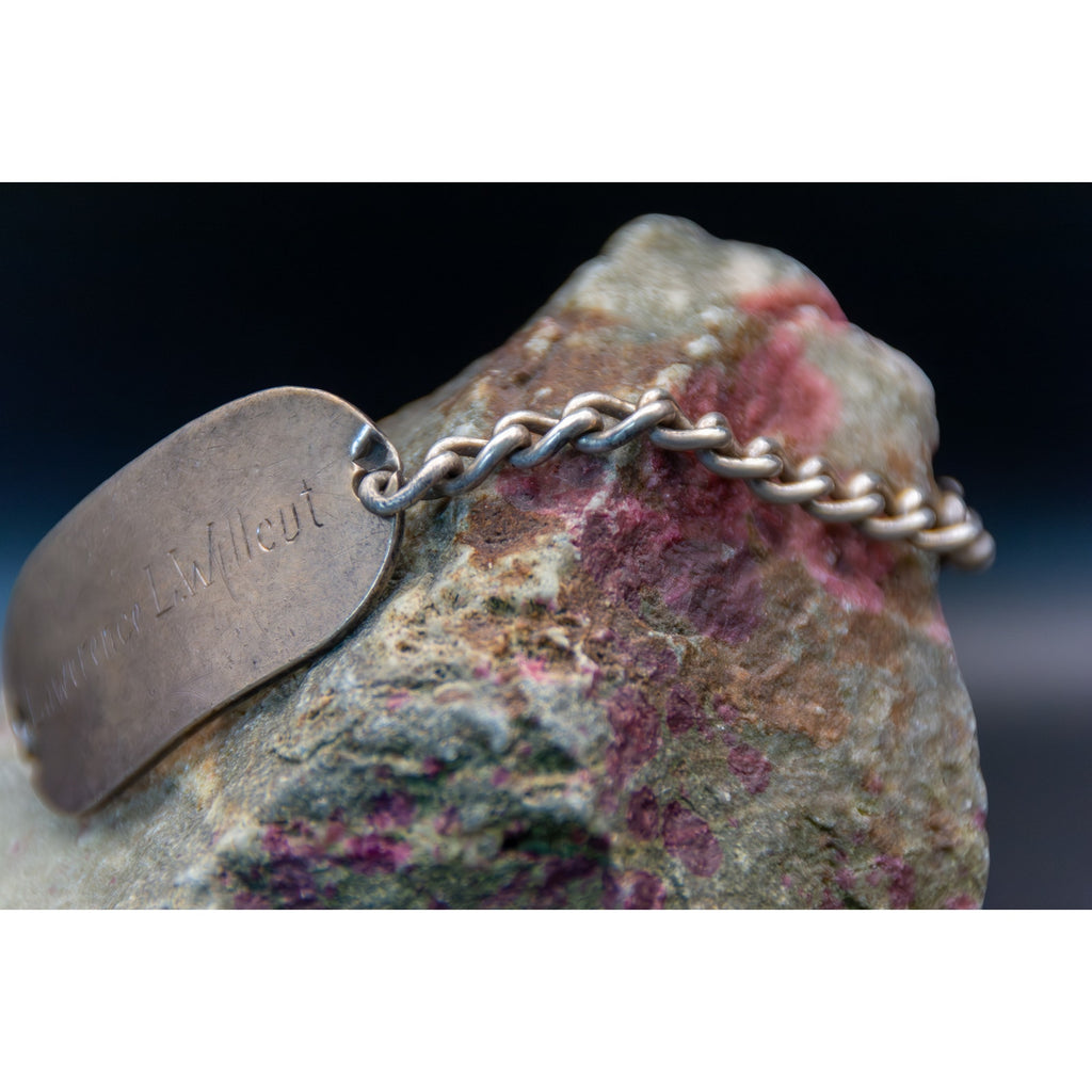 Vintage 1940s ID Bracelet in Sterling Silver - Size 6.75 Double Hook Clasp 20.3g