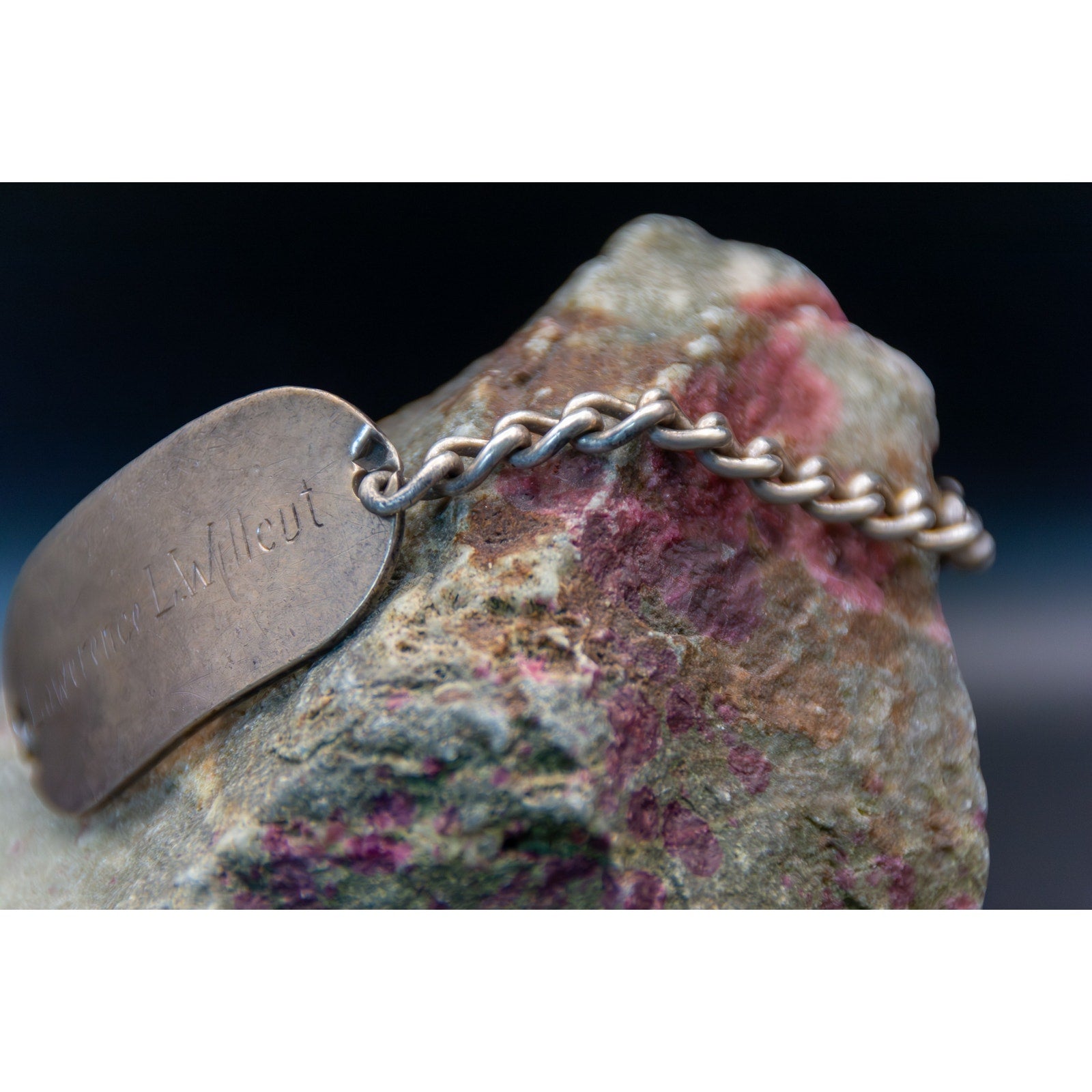 Vintage 1940s ID Bracelet in Sterling Silver - Size 6.75 Double Hook Clasp 20.3g