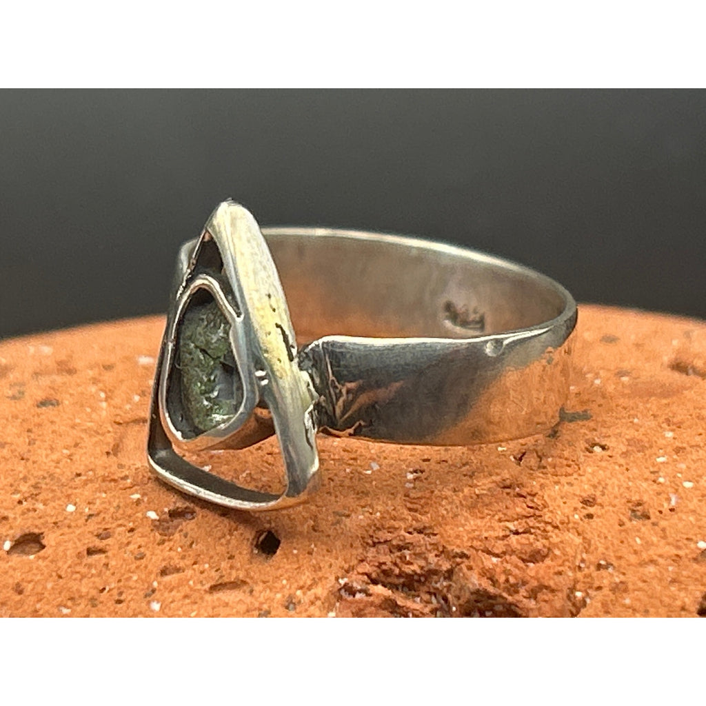Handmade Maine Sea Glass All Seeing Eye Ring 925 Sterling Silver Size 7 Artisan