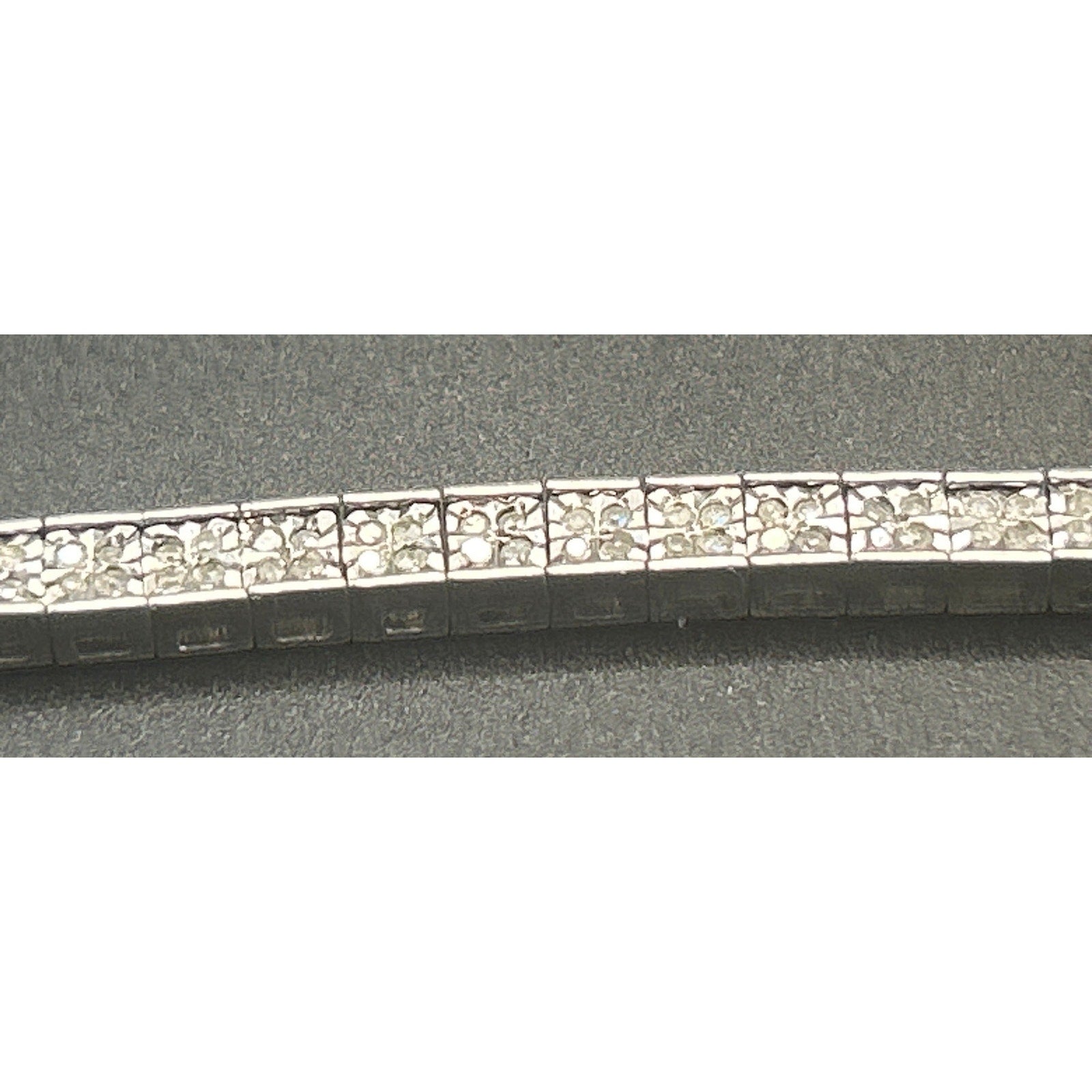 Signed MDJ 925 Sterling Silver Diamond Tennis Bracelet 200+ Diamonds 6.5" Link