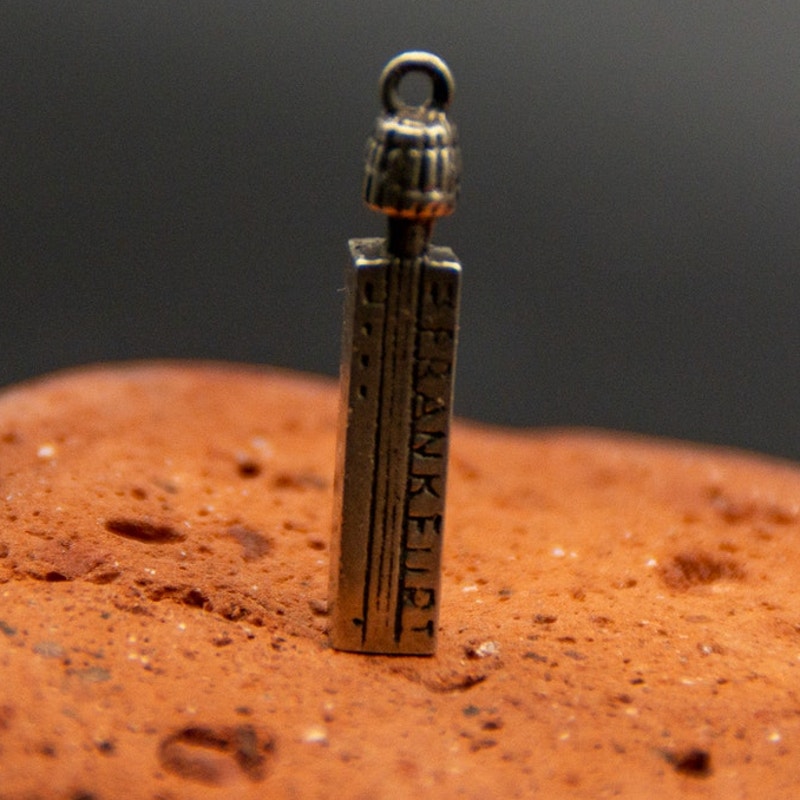 Vtg Germany 835 Silver Frankfurt Goethe Tower Building Travel Bracelet Charm