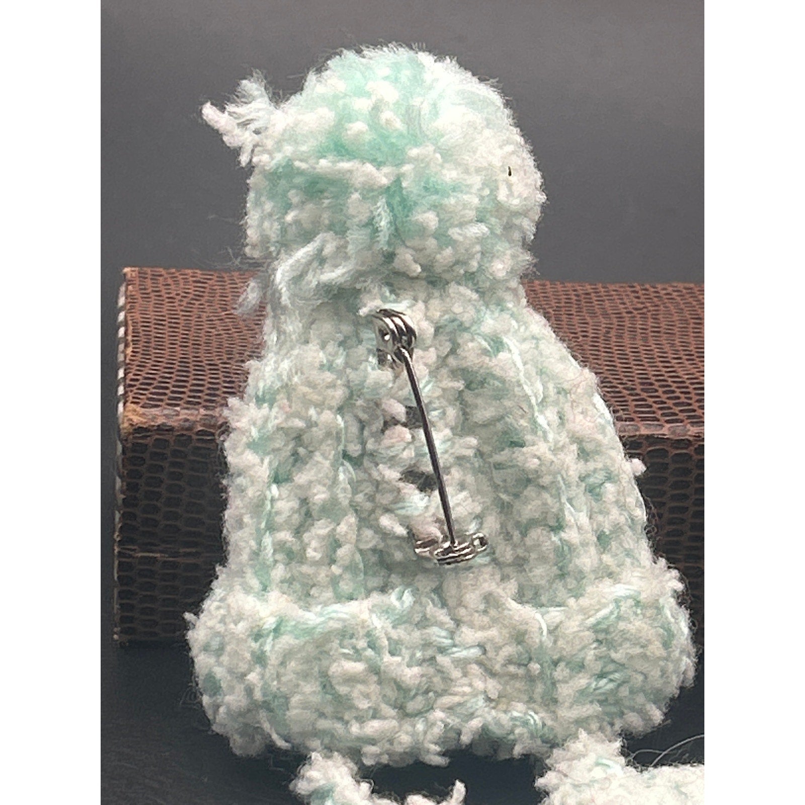 Vintage Handmade Yarn Hat and Mittens Brooch | Cozy Winter Novelty Pin