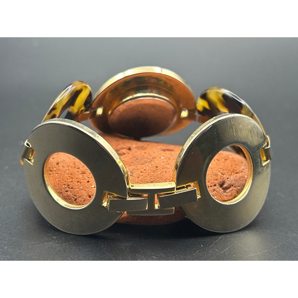 Vintage Geneva Platinum Watch Model 7463 Gold Tone Tortoise Shell Accent Working