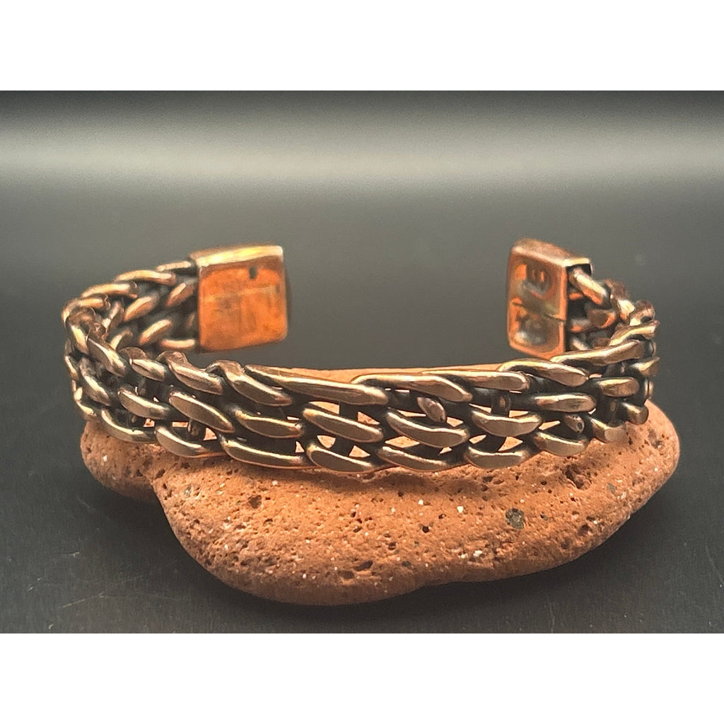 Handmade 11mm 5 Strand Woven Copper Cuff Bracelet Adjustable Artisan Maine Made