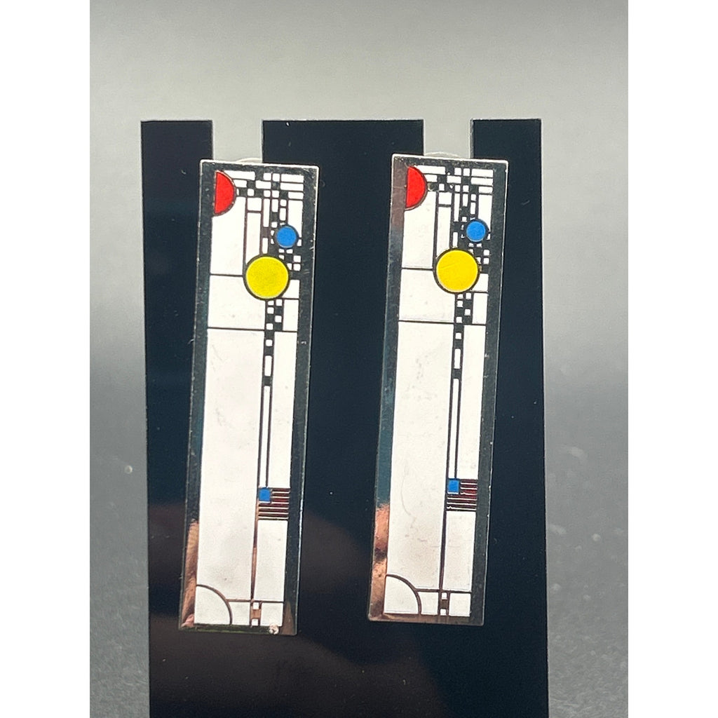 Vintage ACME Studio Frank Lloyd Wright Cloisonne Enamel Earrings