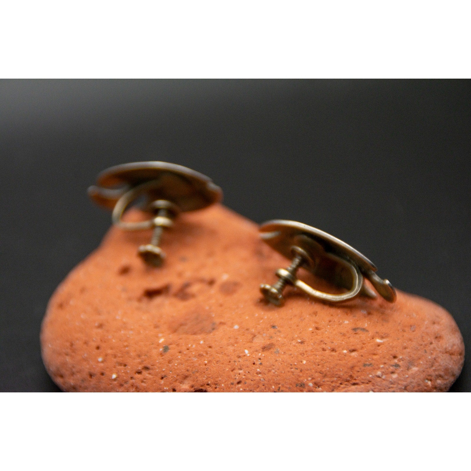 Vintage Mexican Metales Casados Silver Fish Screwback Earrings