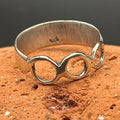 Handmade Minimalist Triple Loop 925 Sterling Silver Ring Size 9 Artisan