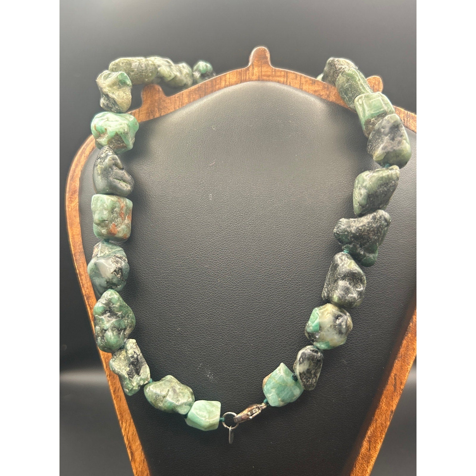 Vintage Lucoral LUC 925 Sterling Silver Raw Emerald 3 Pc Jewelry Set Stuller