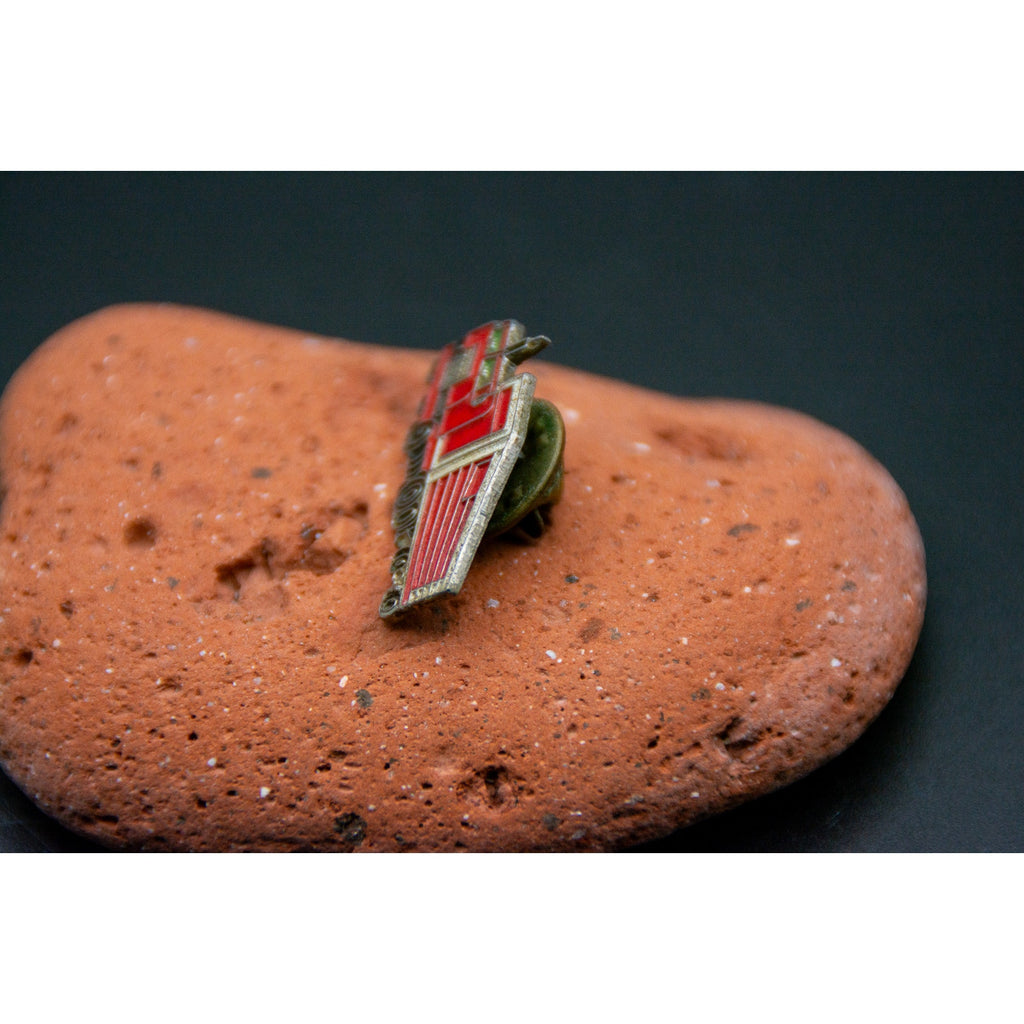 Vintage Red Semi Dump Truck Heavy Transport Enamel Lapel Pin