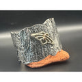 J Hornig 2" Wide Silver Plated Moth To A Flame Bracelet - Adjustable 7" to 8"