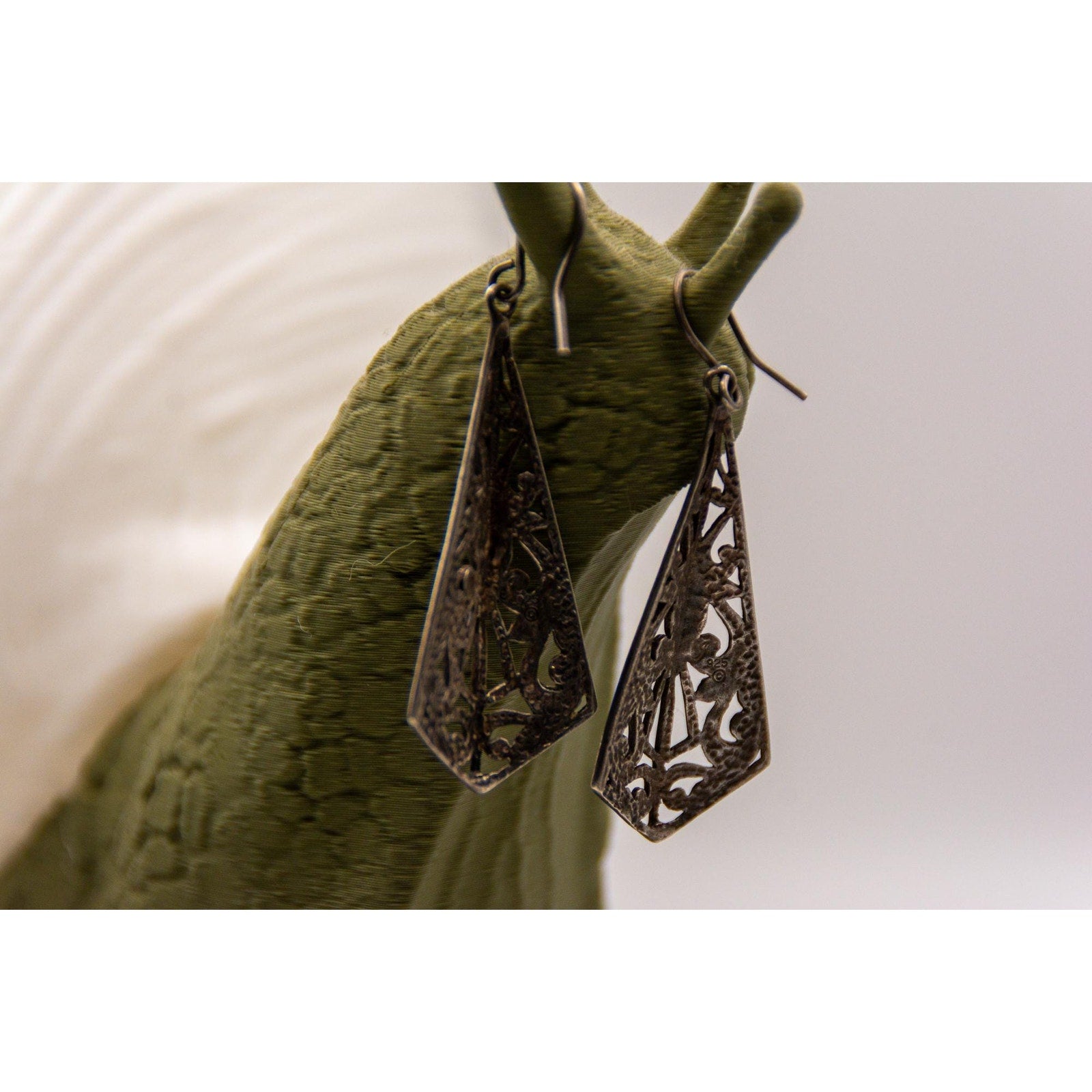 Vintage 925 Sterling Silver Filigree Dangle Earrings – Handmade 1970s-1980s