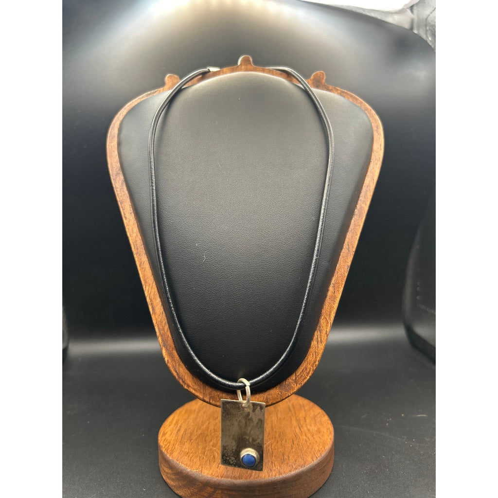 Vintage Handmade Modernist Silver Pendant Necklace | Abstract Bypass