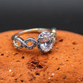 Vintage NVC Sterling Silver Oval Halo Infinity Band Ring Size 8