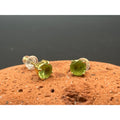 Vintage 3mm Gold Tone Peridot Green Stud Earrings August Birthstone