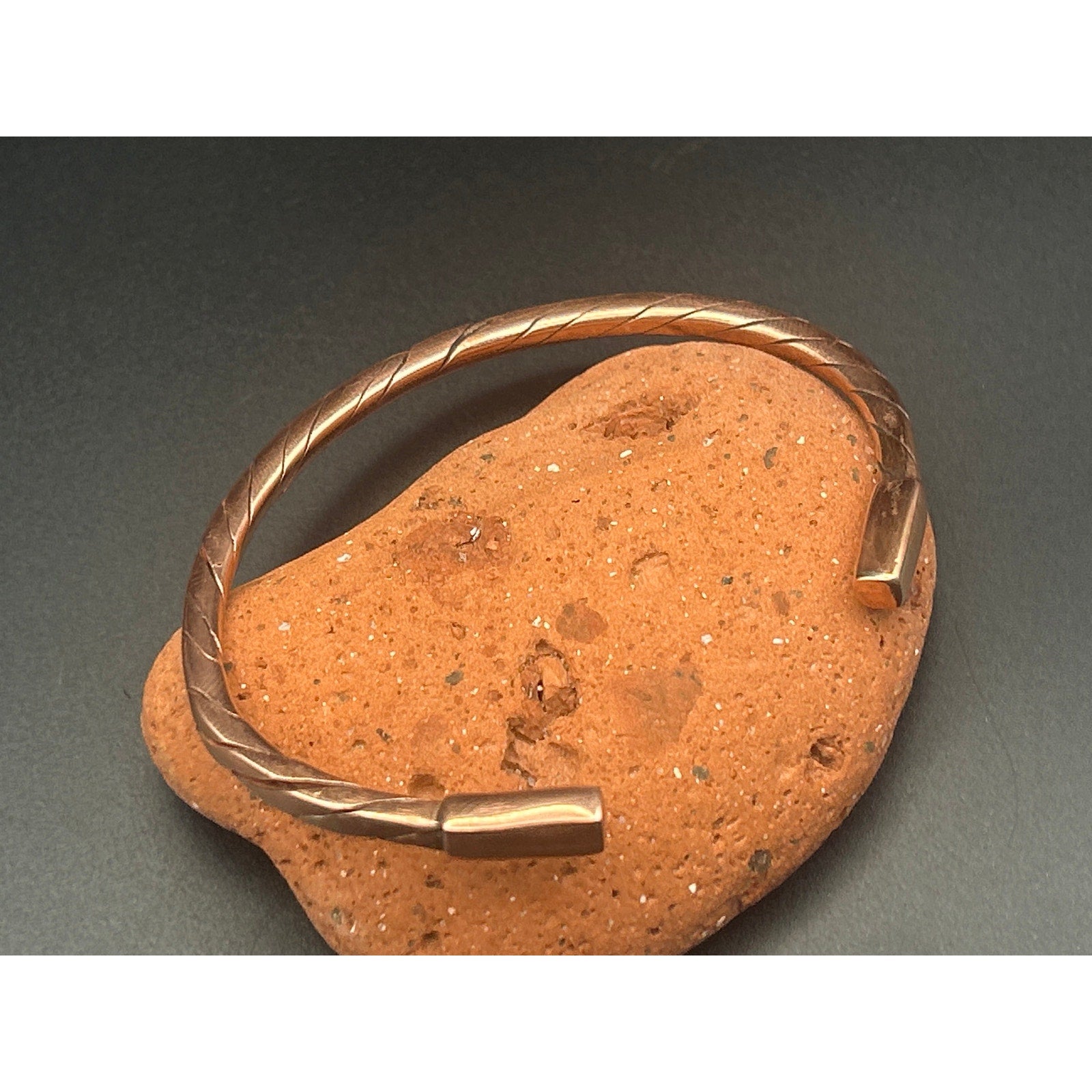 Handmade 3.5mm Squared Copper Twist Bangle Cuff Bracelet Adjustable Artisan Maine
