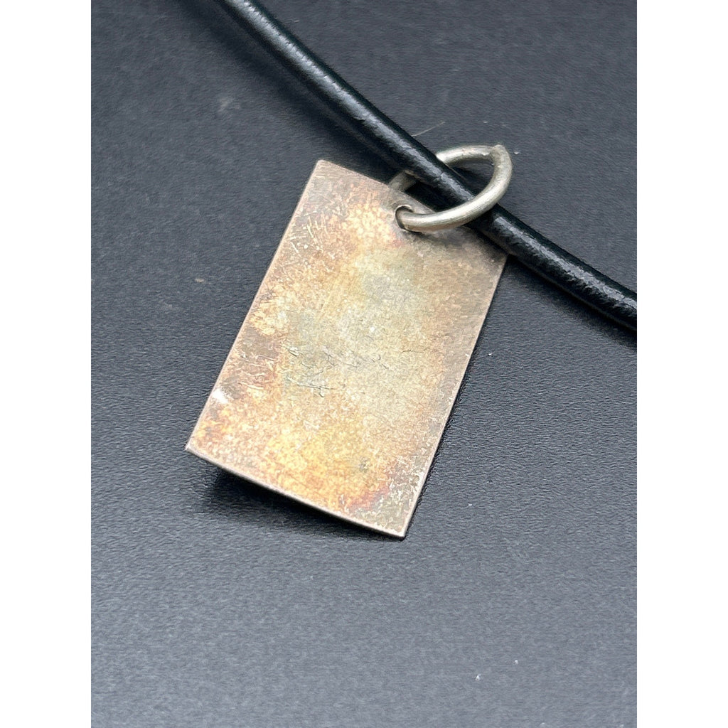 Vintage Handmade Modernist Silver Pendant Necklace | Abstract Bypass