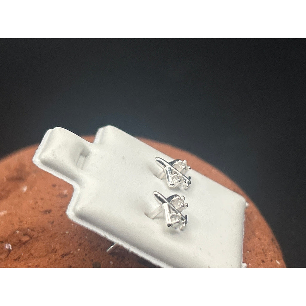 Vintage Modern Sterling Silver 925 Airplane Stud Earrings Pilot Flight Attendant