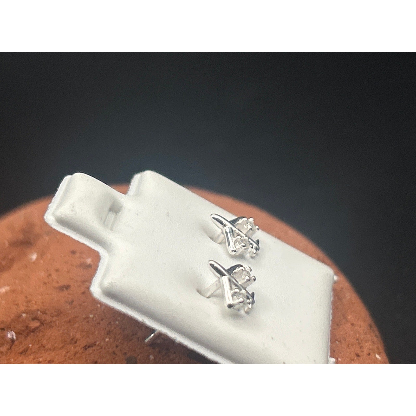 Vintage Modern Sterling Silver 925 Airplane Stud Earrings Pilot Flight Attendant
