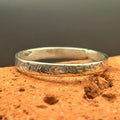 Handmade 2mm Sterling Silver 925 Abstract Textured Band Ring Size 8 Maine Made