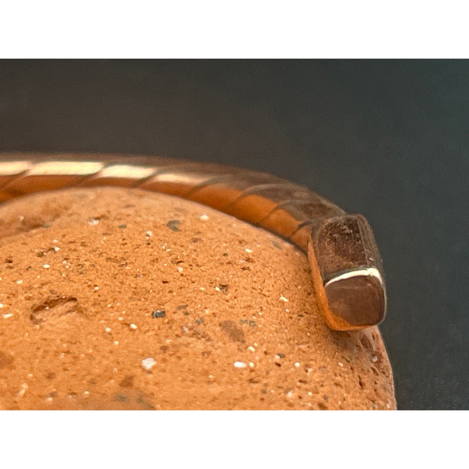Handmade 3.5mm Squared Copper Twist Bangle Cuff Bracelet Adjustable Artisan Maine