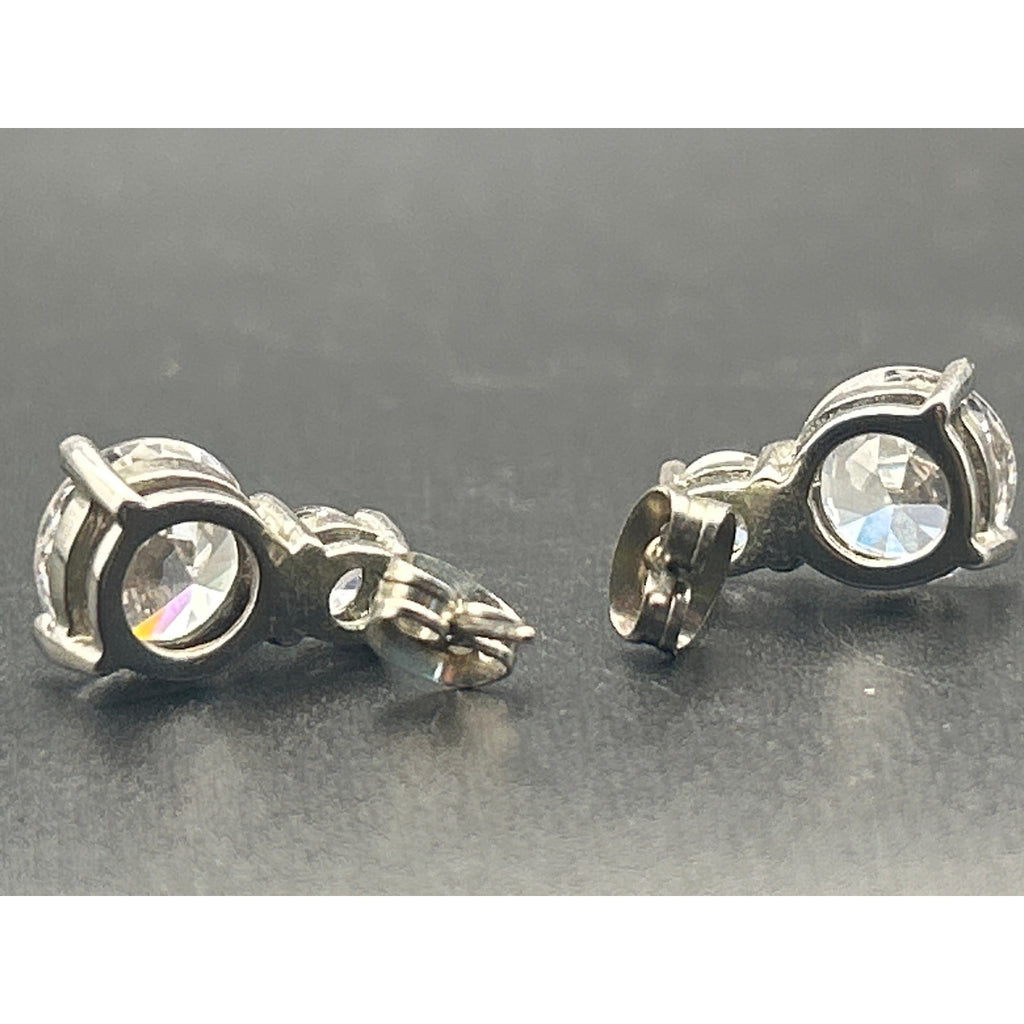 Vintage Clear Crystal Rhinestone Drop Dangle Cluster Earrings