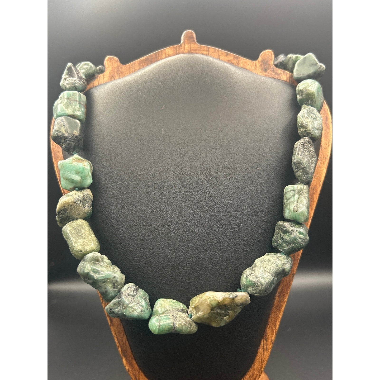 Vintage Lucoral LUC 925 Sterling Silver Raw Emerald 3 Pc Jewelry Set Stuller