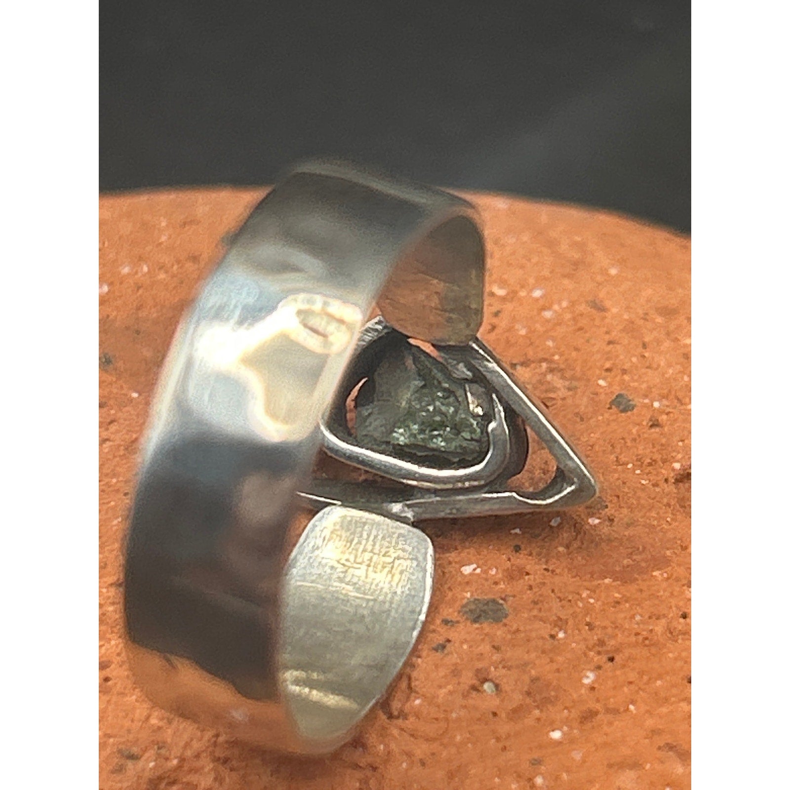 Handmade Maine Sea Glass All Seeing Eye Ring 925 Sterling Silver Size 7 Artisan
