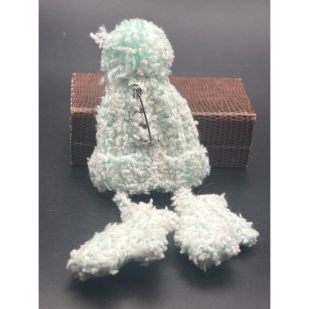Vintage Handmade Yarn Hat and Mittens Brooch | Cozy Winter Novelty Pin