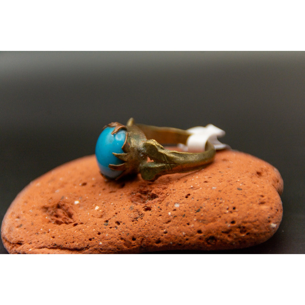 Vintage Afghan Tribal Ring With Blue Stone - Size 9