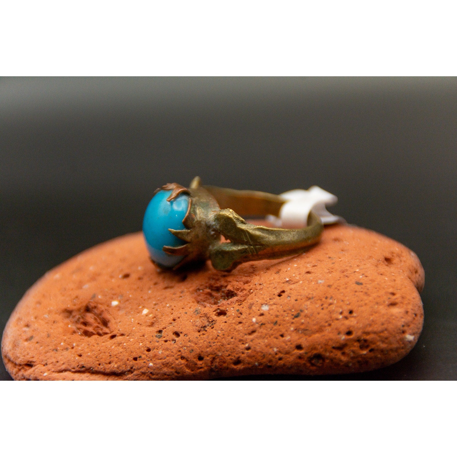 Vintage Afghan Tribal Ring With Blue Stone - Size 9