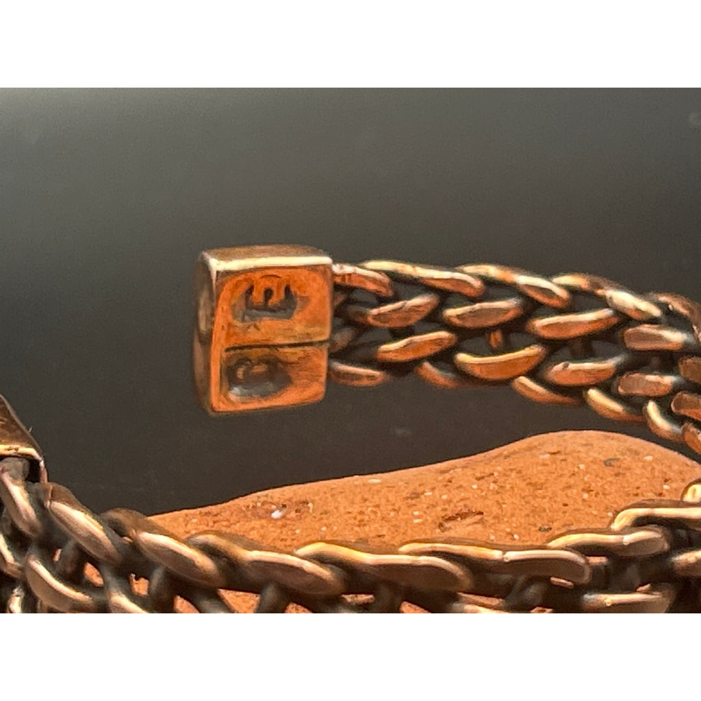Handmade 11mm 5 Strand Woven Copper Cuff Bracelet Adjustable Artisan Maine Made