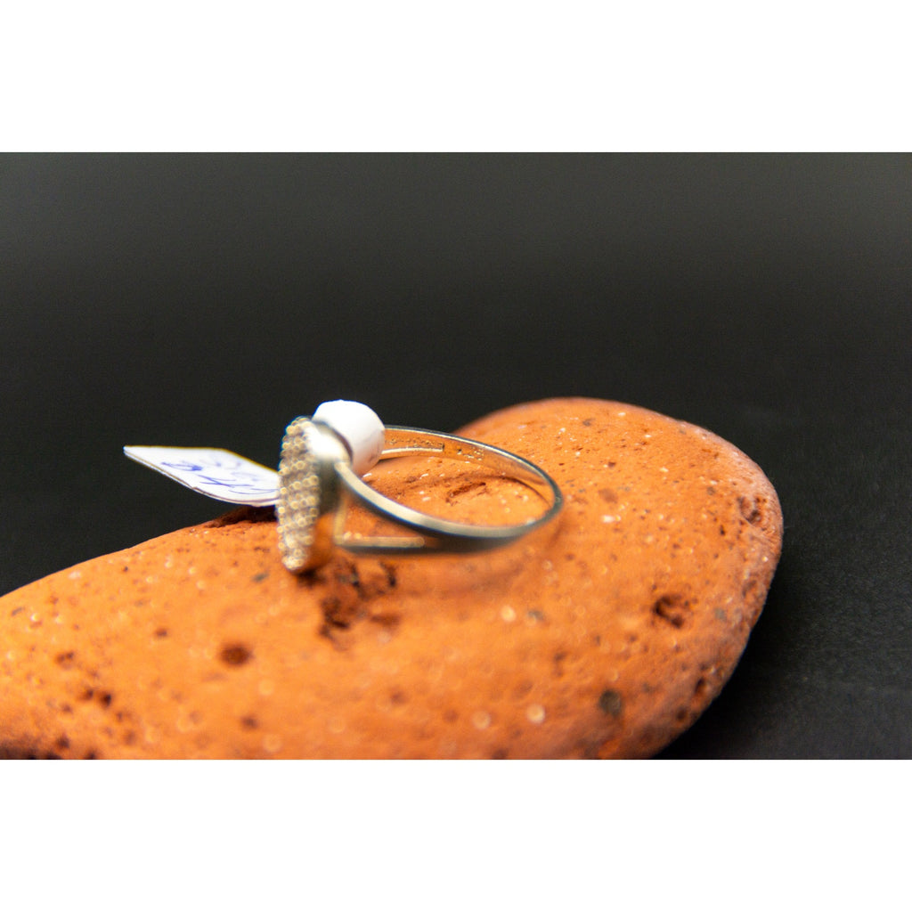 Pave CZ Cluster Ring in Sterling Silver - Size 8.5