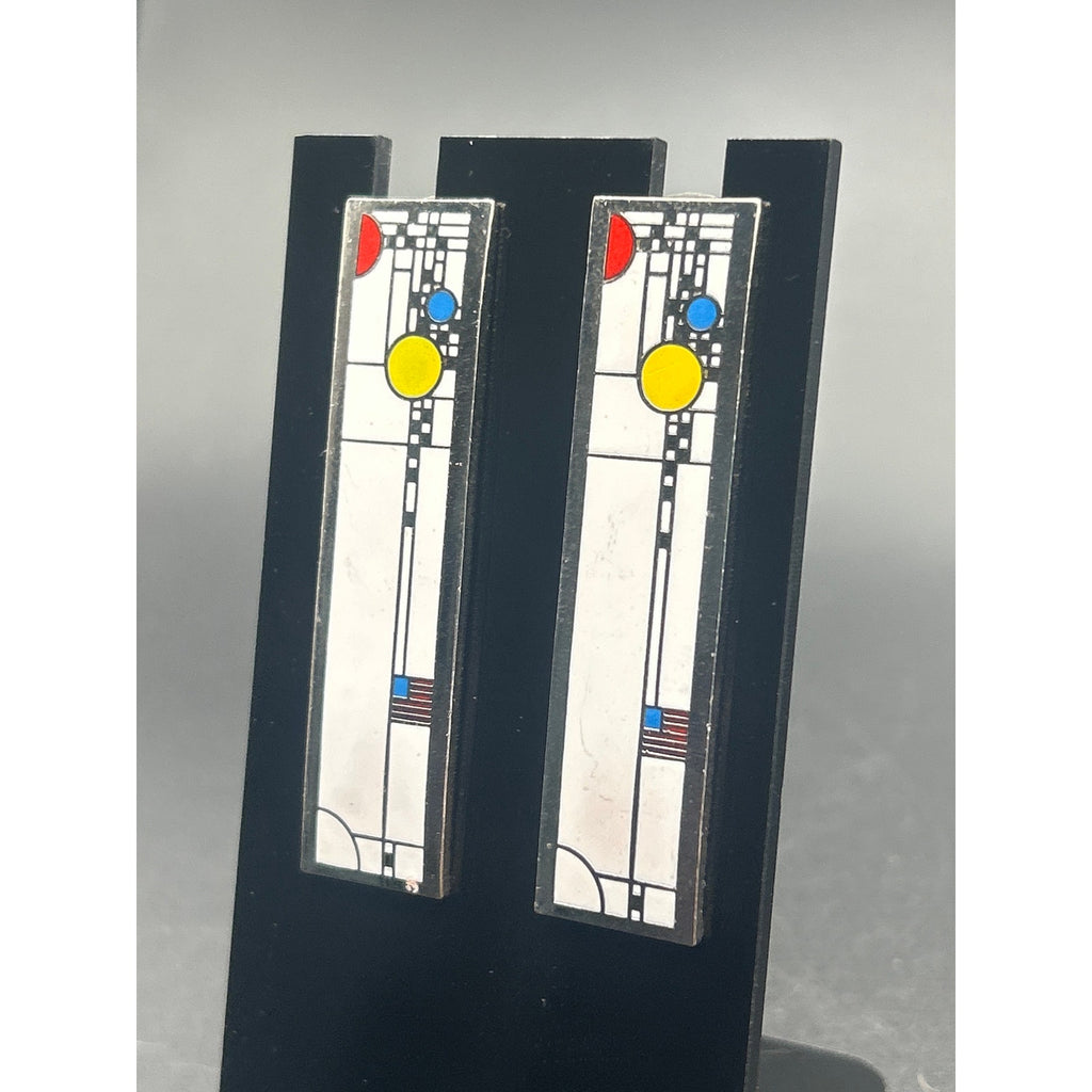 Vintage ACME Studio Frank Lloyd Wright Cloisonne Enamel Earrings