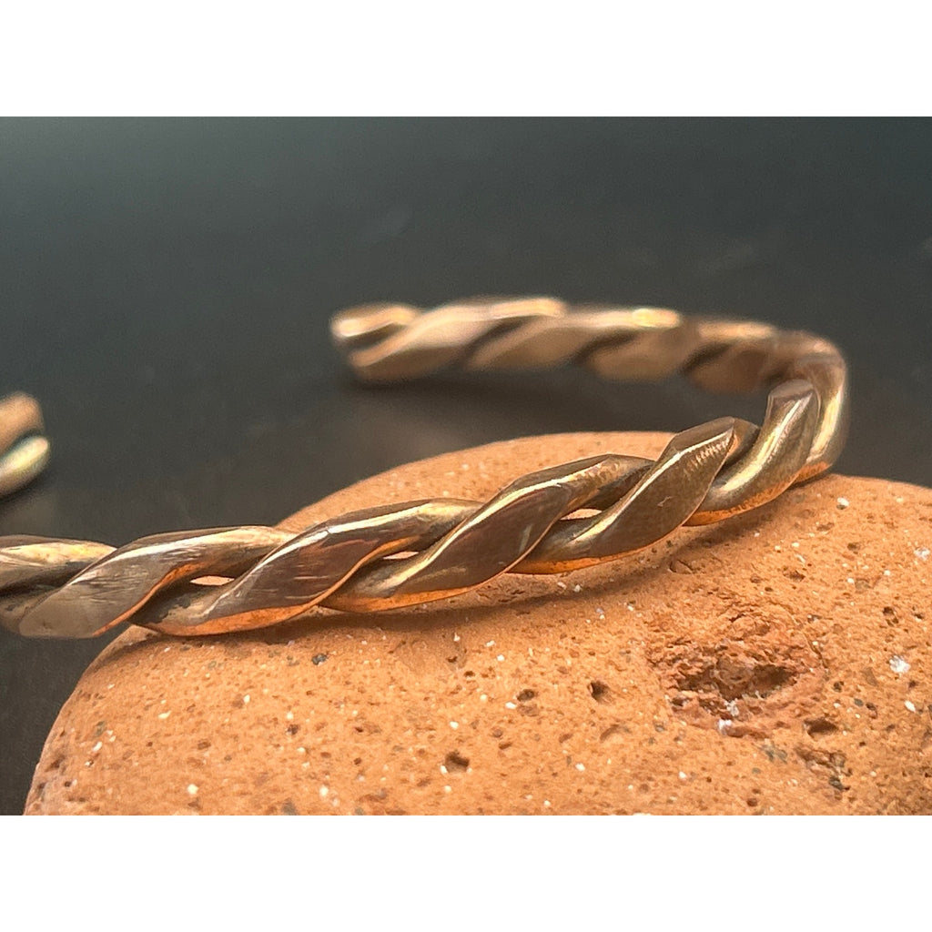 Handmade Copper Twist Bracelet High Polish 6mm Adjustable 7.5" Artisan