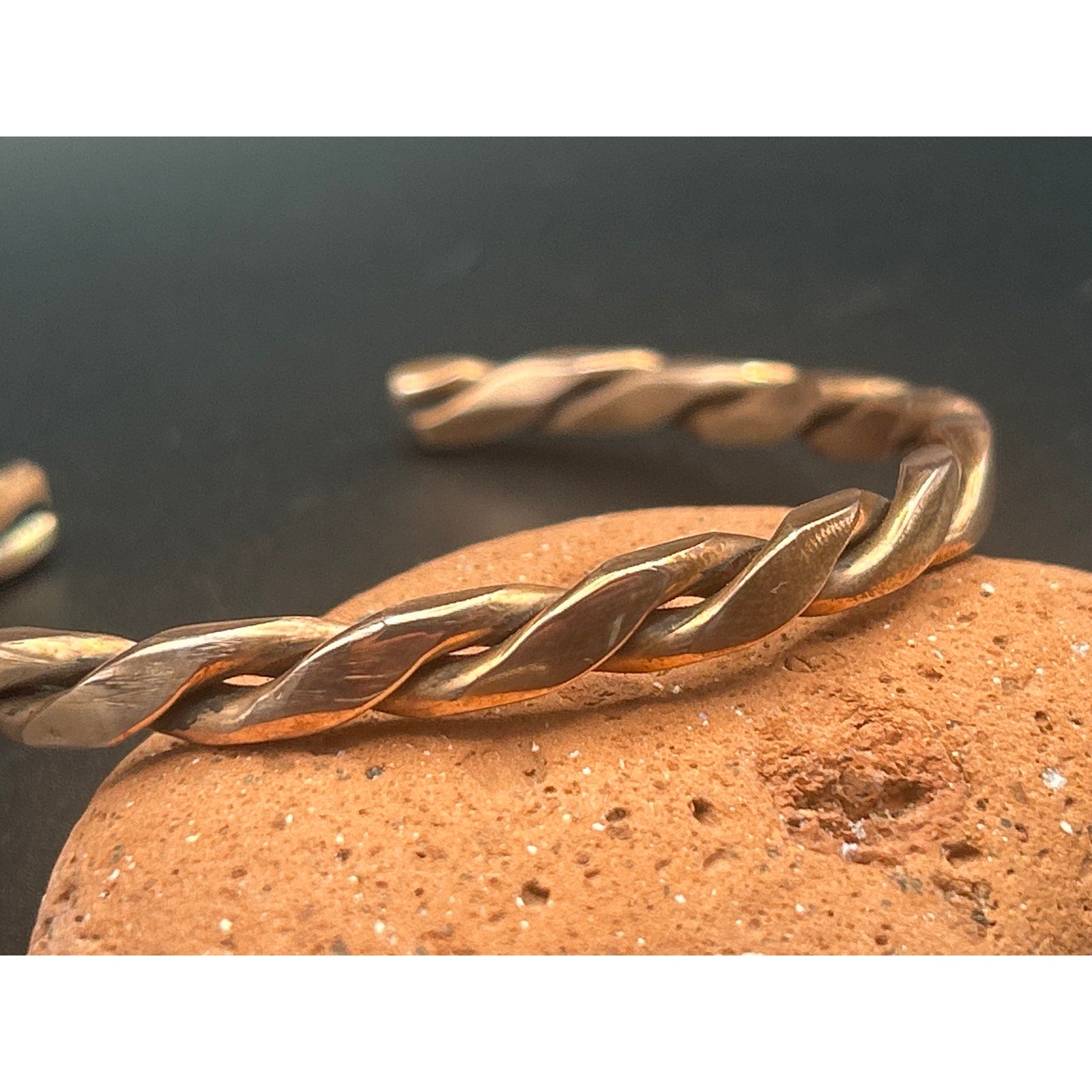 Handmade Copper Twist Bracelet High Polish 6mm Adjustable 7.5" Artisan