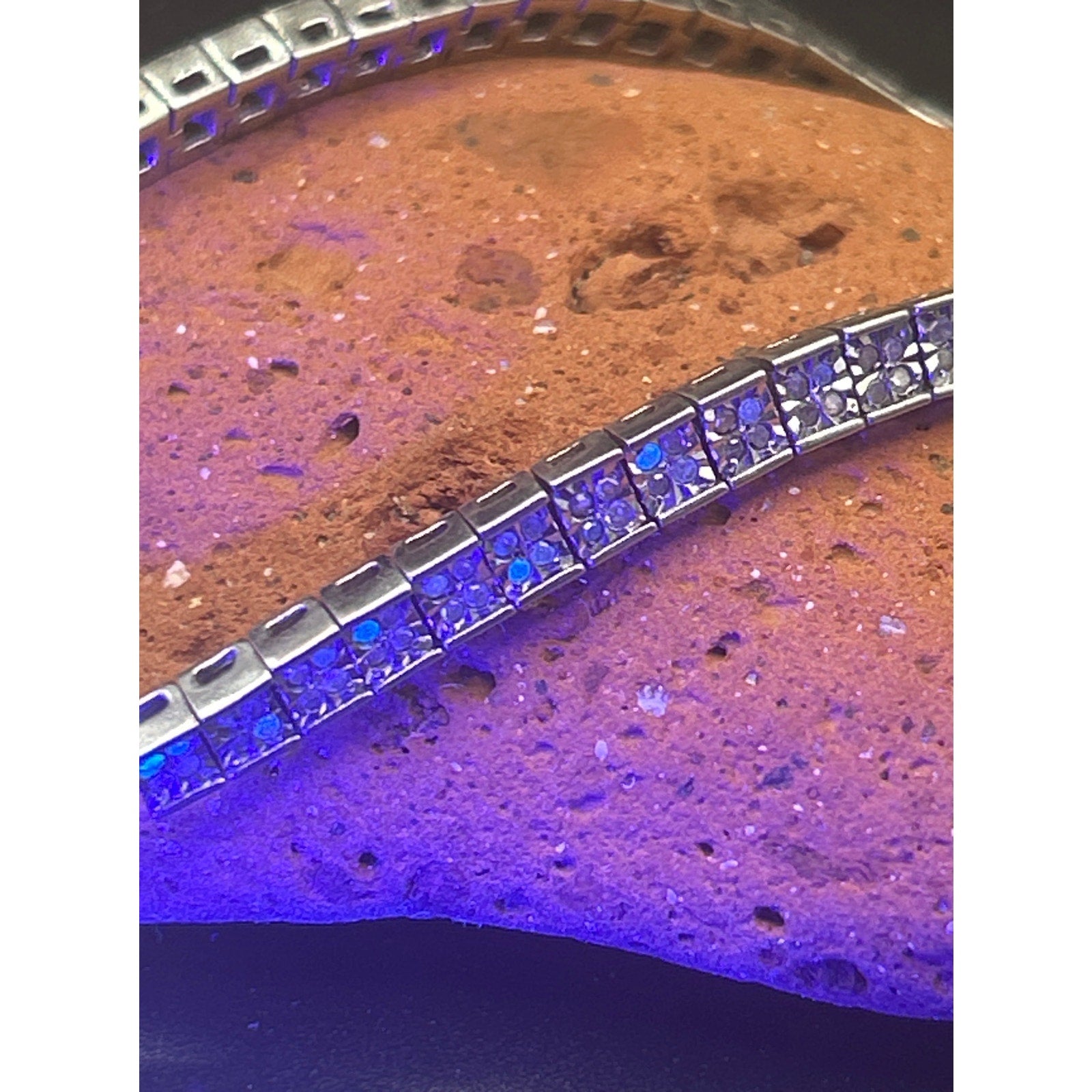 Signed MDJ 925 Sterling Silver Diamond Tennis Bracelet 200+ Diamonds 6.5" Link